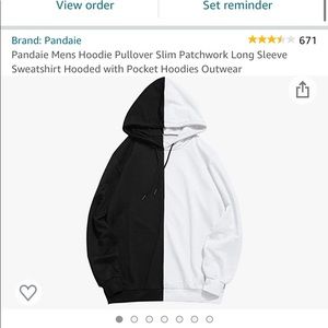 1/2 black & white hoodie
